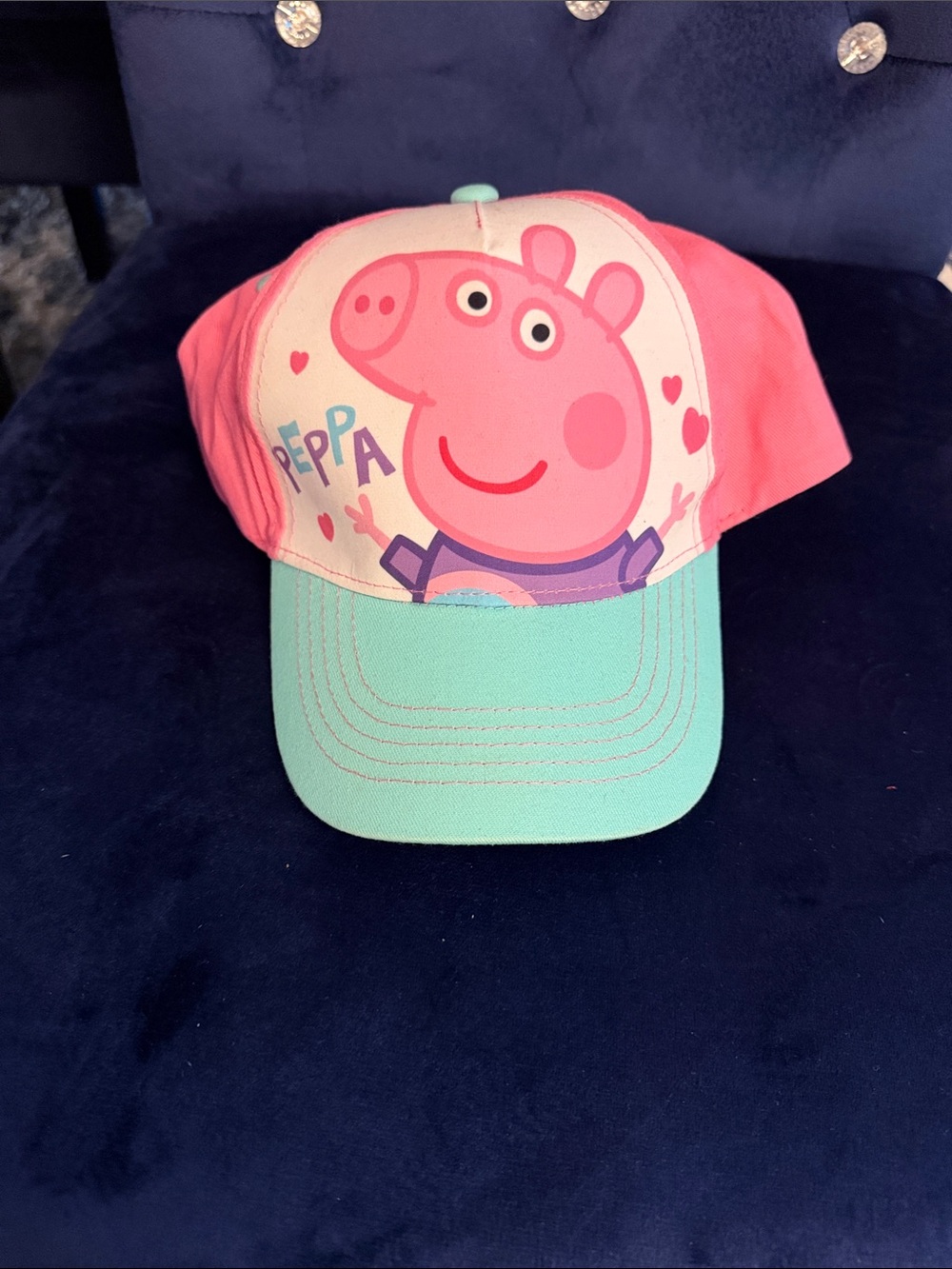 Peppa Pig Pink and Mint Kids Cap with Peppa Print